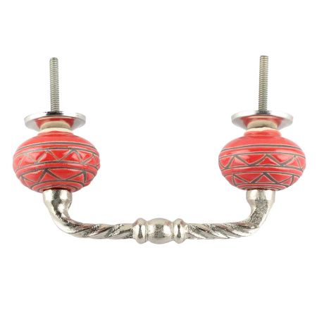 Etched Ceramic Cut Bridge Handle in Red